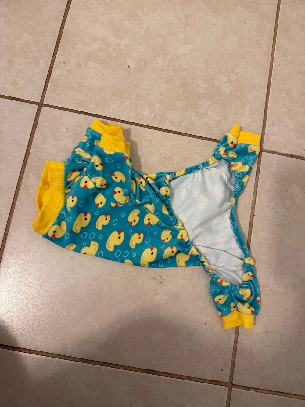 Duck Print Teal & Yellow Dog Pajamas